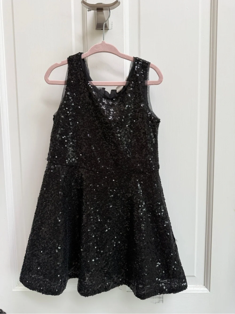 NWOT GAP Girls XS 4-5 Black Sequin Sleeveless Flowy Party Dress